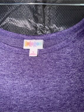 LuLaRoe Heathered Violet Crewneck Knee Length Dress